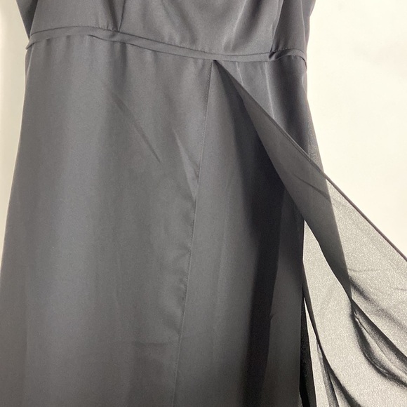 Davids Bridal 8534 Long Flowy Black Strapless Dress Bridesmaid Dress Cocktail - Picture 4 of 16